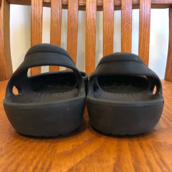 Crocs Malindi Black Flats/Sandals, Size 11 - Picture 5 of 7